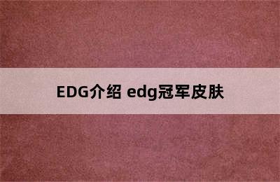 EDG介绍 edg冠军皮肤